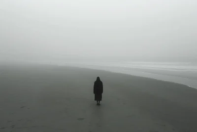 Solitary Figure in Fog