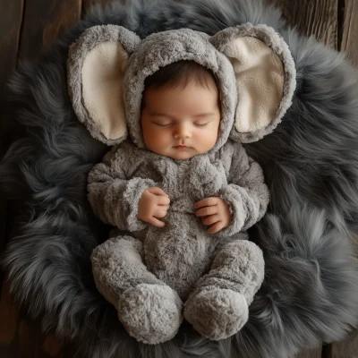 Newborn in Elephant Costume