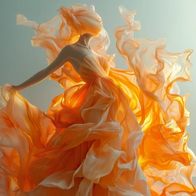 Ethereal Orange Fabric