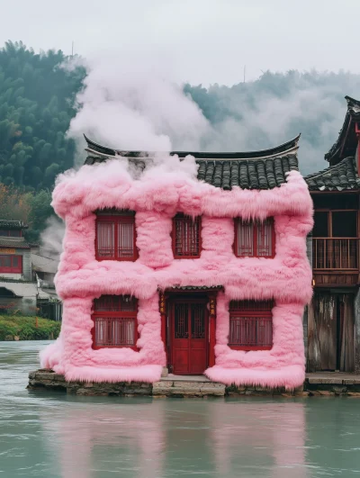 Surreal Pink Fur House