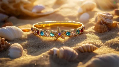 Golden Bracelet with Gemstones