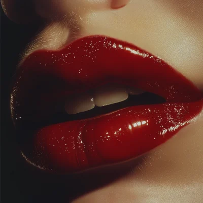 Shiny Red Lips