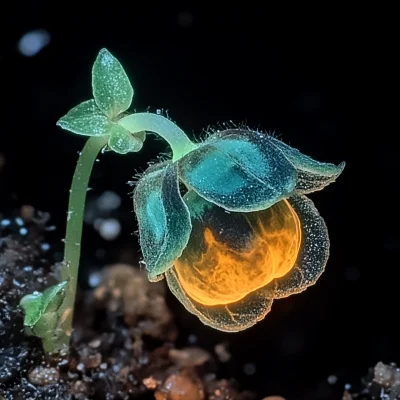 Glowing Plants at Night