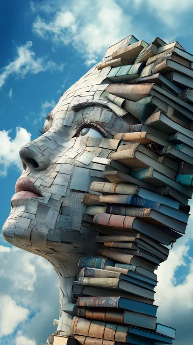 Woman’s Face Made of Books