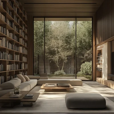 Contemporary Zen Home Library