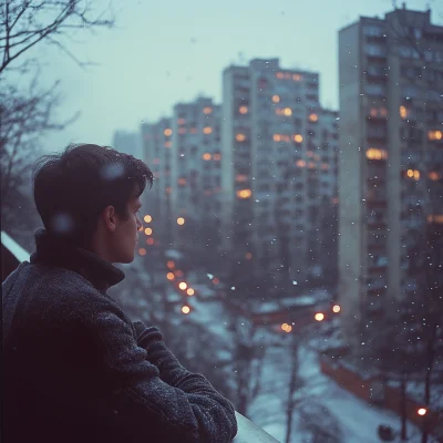 Contemplation in the Snowy Night