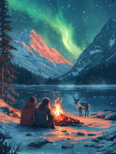 Lapland Couple by the Fire