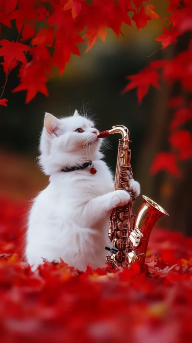 Cat Playing Saxophone