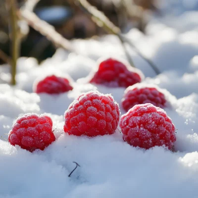 Raspberries in Snow