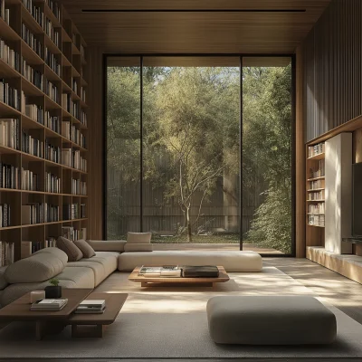 Contemporary Zen Home Library