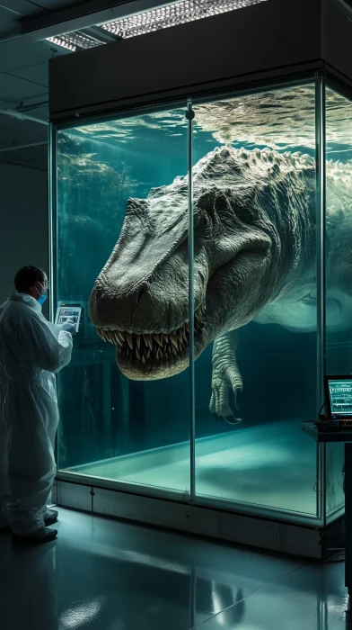 sarcosuchus in glass tank