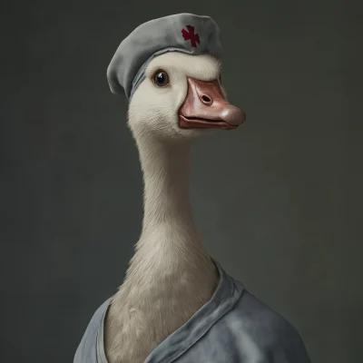 Canadian Goose in WW1 Nurse Outfit