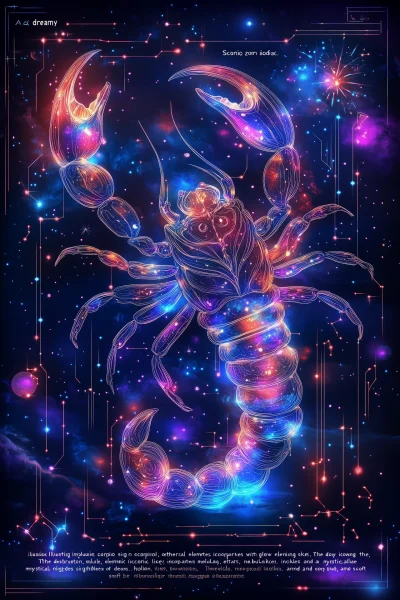 Dreamy Scorpio Zodiac Illustration