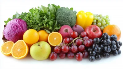 Colorful Grocery Bag of Fruits and Vegetables