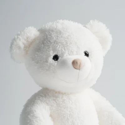 Closeup of a White Stuffed Animal