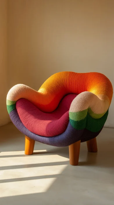 Colorful Curved Sofa