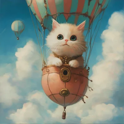 Cat in a Hot Air Balloon