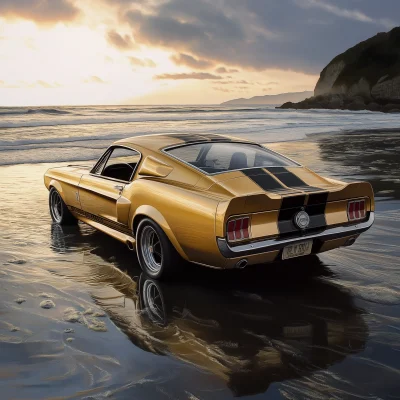 Mustang Shelby by the Ocean