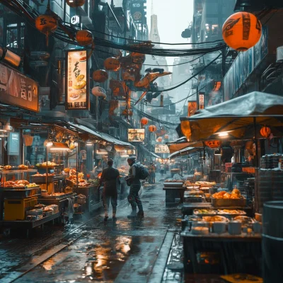 Futuristic Urban Street View