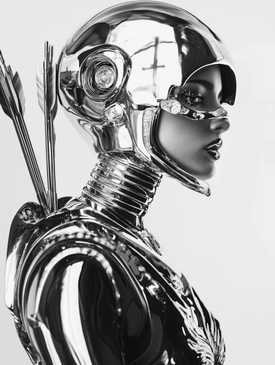 Cyborg Beauty in Black and White