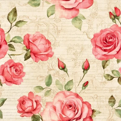 Vintage Roses Scrapbook Paper