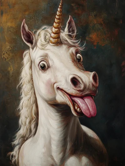 Playful Unicorn Caricature