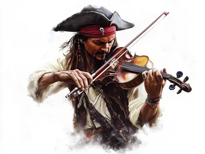 Pirate Playing Violin