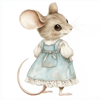 Vintage Cute Mouse Illustration