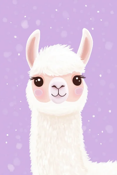 Cute Lama Illustration