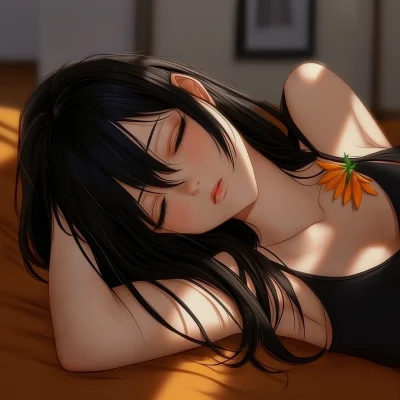 Anime Woman Lying Down