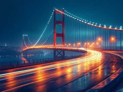 Nighttime Bridge Crossing