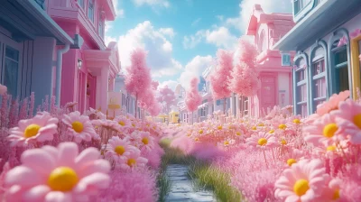 Dreamy Pink Landscape