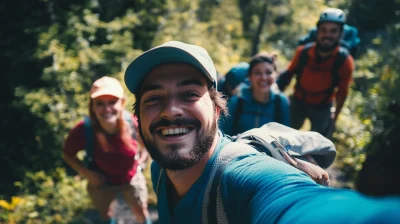 Happy Hiking Team Selfie