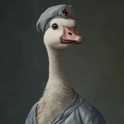 Canadian Goose in Nurse Outfit