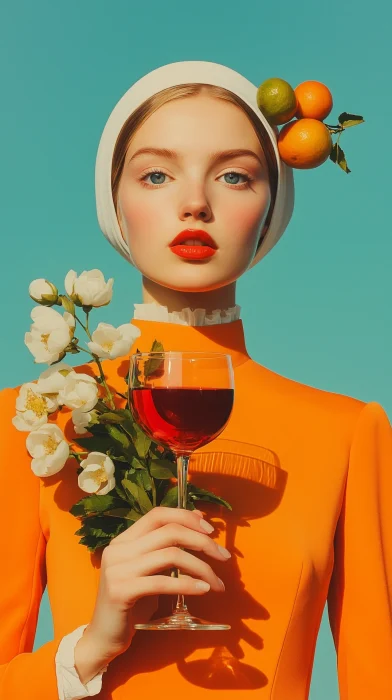 Elegant Rosé Wine Portrait