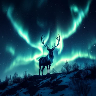 Majestic Reindeer Silhouette