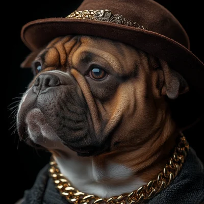 Smug Bulldog with Bling