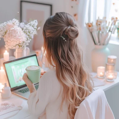 Cozy Pastel Workspace