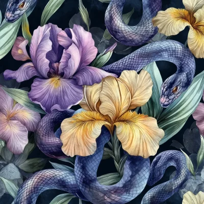 Iris and Snake Pattern