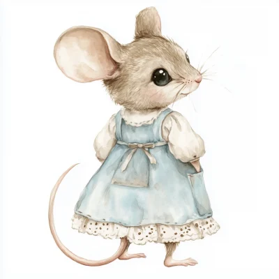 Cute Mouse in Vintage Style