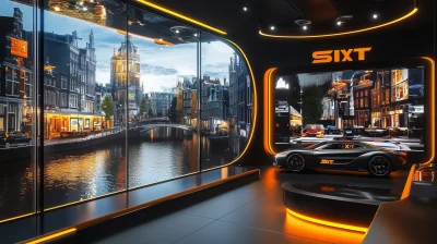 Futuristic Car Rental Lounge