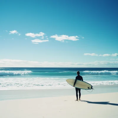 Surfboard Silhouette at the Beach