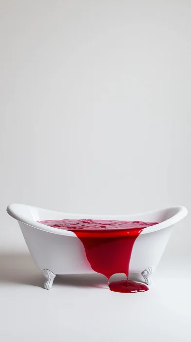 Red Jelly in Bathtub