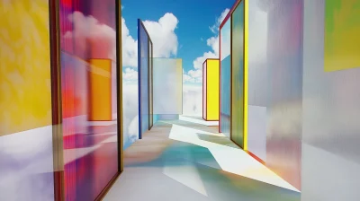 Colorful Hallway in the Clouds