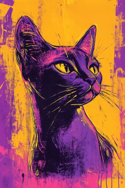 Colorful Cat Pop Art