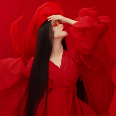 Elegant Woman in Red