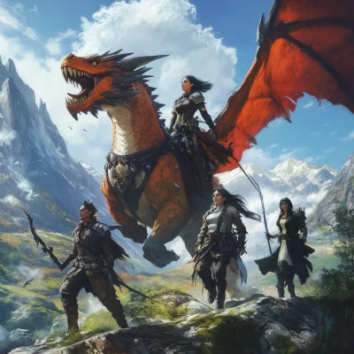 Adventurers on a Friendly Dragon