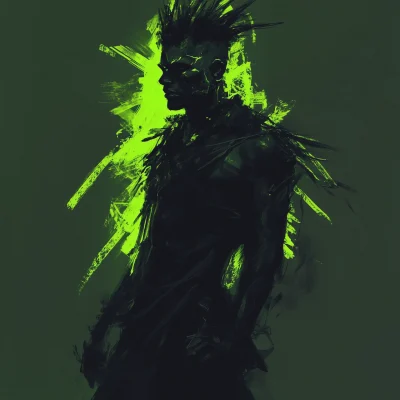 Cool Character with Neon Mohawk