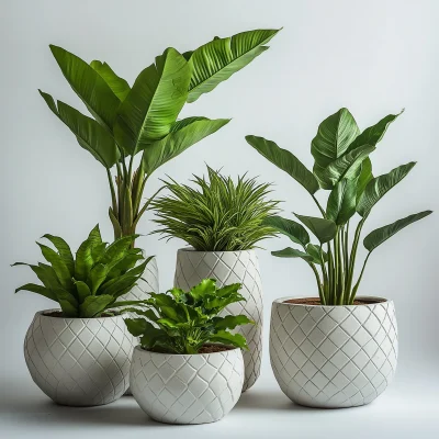 Stylish Potted Plants Still Life