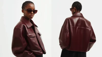 Burgundy Leather Jacket Display